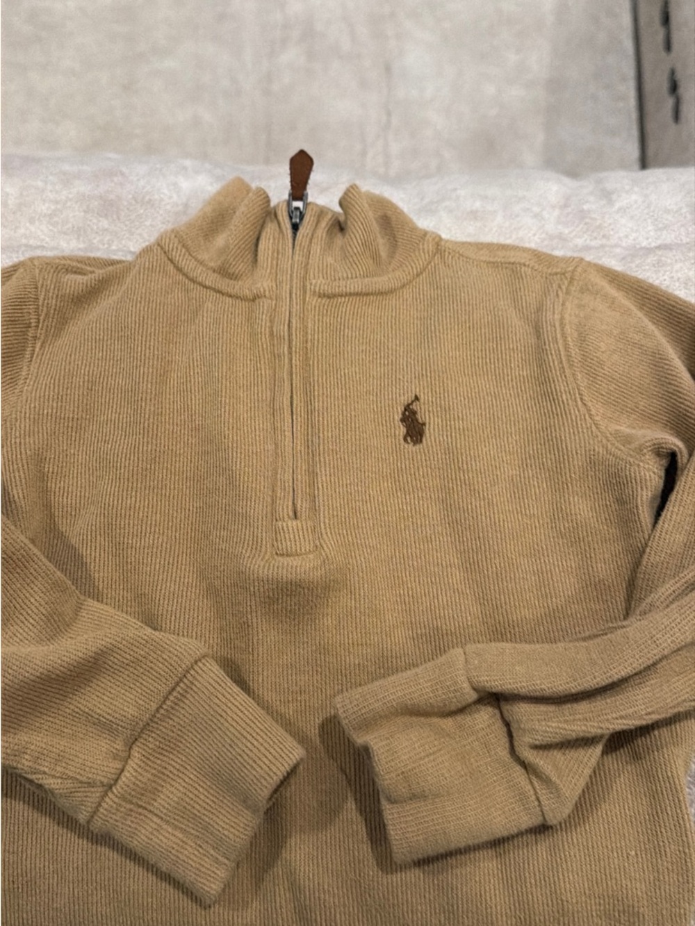 Polo by Ralph Lauren Toddler Camel/Tan Quarter-Zip Sweater